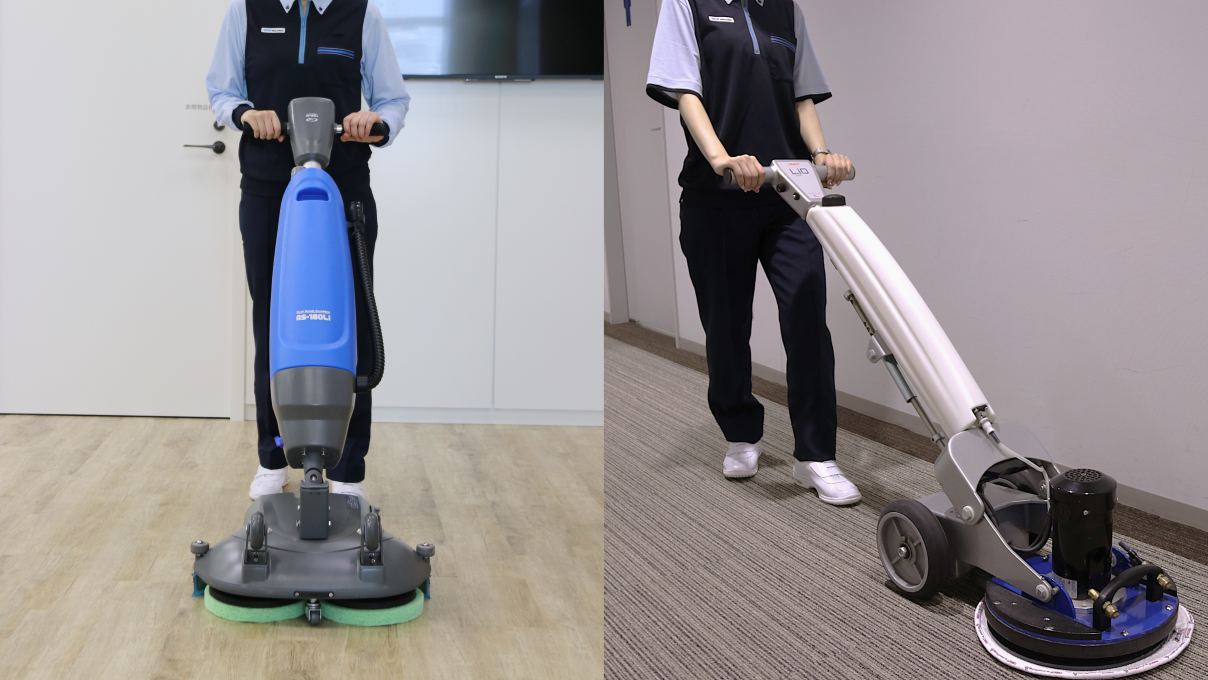 定期清掃　床洗浄機　ポリッシャー